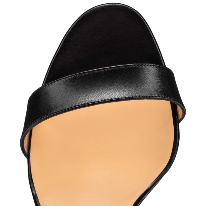 Choca Lux – Sandale cu bretele de 120 mm – Piele de ied – Negru – Femei