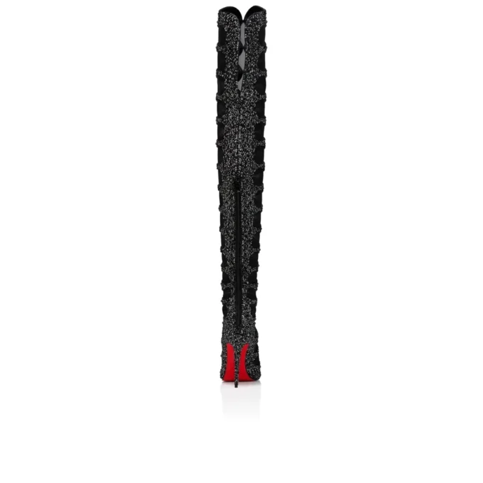 Circus Max Perla Botta Alta – Cizme până la coapsă de 100 mm – Piele de piele de căprioară, plasă și strasuri – Negru – Femei Christian Louboutin Statele Unite Circus Max Perla Botta Alta – Cizme până la coapsă de 100 mm – Piele de piele de căprioară, plasă și strasuri – Negru – Femei Christian Louboutin Statele Unite