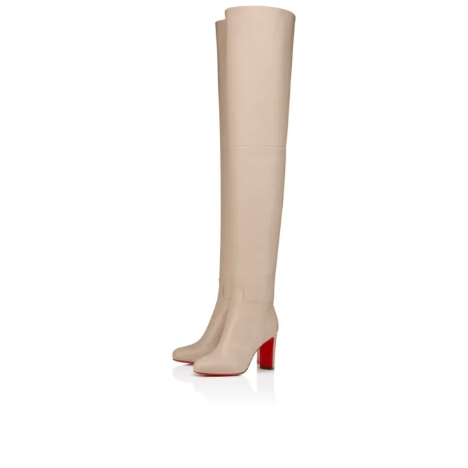 Cizme Loo până la coapsă – 85 mm – Piele de vițel – Perlat – Femei