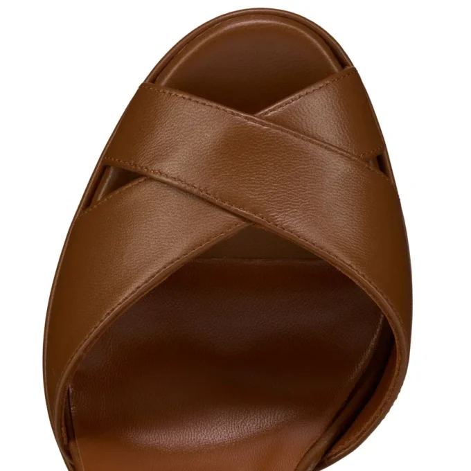Cora – Sandale de 100 mm – Piele de miel Nappa – Cuoio – Femei