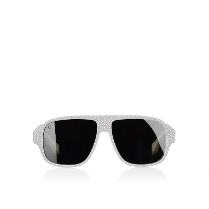 Diamond Roller Lb0032 – Ochelari de soare – Acetat – Alb fumuriu