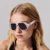 Diamond Roller Lb0032 – Ochelari de soare – Acetat – Alb fumuriu