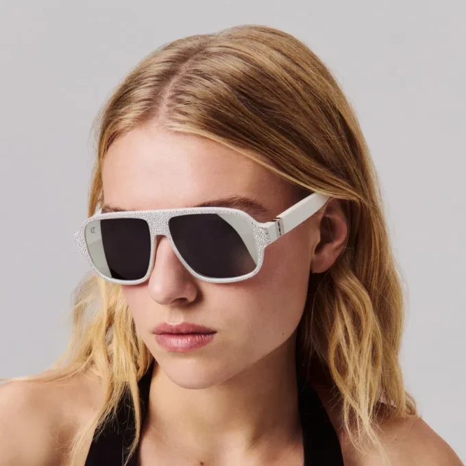 Diamond Roller Lb0032 – Ochelari de soare – Acetat – Alb fumuriu