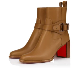 Dianouchette – Cizme joase de 70 mm – Piele de vițel cerată – Terra – Femei
