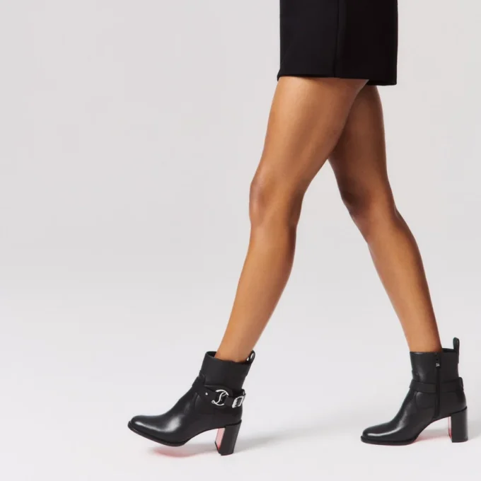 Dianouchette – Cizme joase de 70 mm – Piele de vițel – Negru – Femei