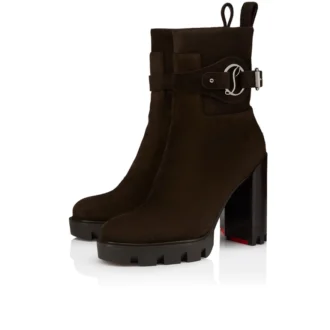 Dianouchette Lug – Cizme de 100 mm – Piele de vițel inversată – Cafe – Femei
