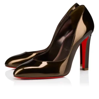 Fannylove – Pantofi cu toc de 100 mm – Piele de vițel laminată – Bronzo – Femei