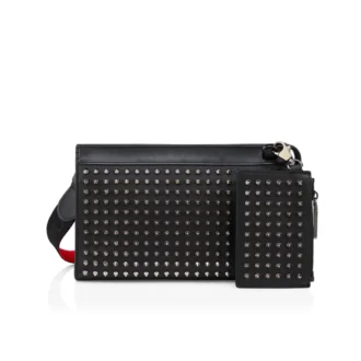 Funky – Geantă crossbody – Piele de vițel granulată și ținte – Negru
