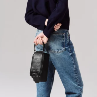 Funky – Pungă – Piele de vițel și ținte – Negru