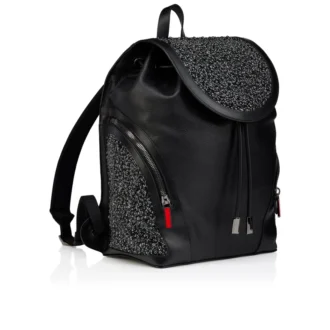 Funky – Rucsac – Piele de vițel granulată, strasuri și ținte – Negru