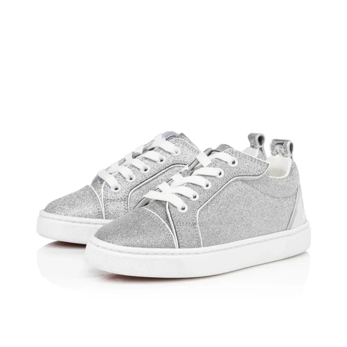 Funnyto – Sneakers – Piele de vițel cu sclipici – Argintiu – Copii Funnyto – Sneakers – Piele de vițel cu sclipici – Argintiu – Copii