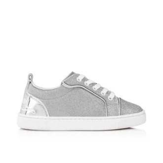 Funnyto – Sneakers – Piele de vițel cu sclipici – Argintiu – Copii