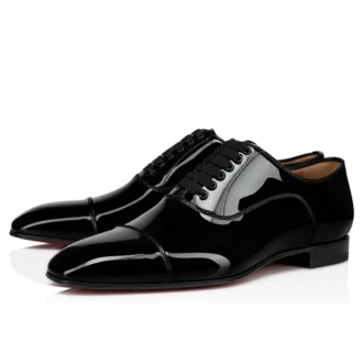 Greggo – Pantofi Oxford – Piele de vițel lăcuită – Negru – Bărbați