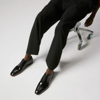 Greggo – Pantofi Oxford – Piele de vițel lăcuită – Negru – Bărbați