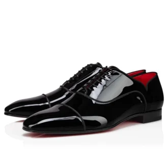 Greggy Chick – Pantofi cu șireturi – Piele de vițel lăcuită – Negru – Bărbați