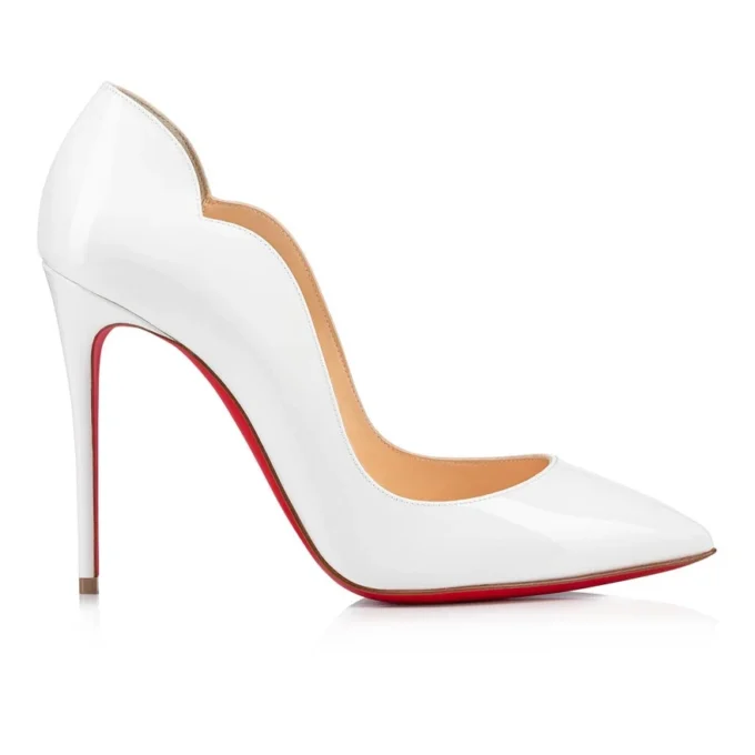 Hot Chick – Pantofi cu toc de 100 mm – Piele de vițel lăcuită – Bianco – Femei