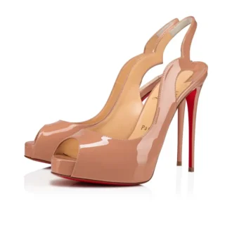 Hot Chick Sling Alta – Pantofi cu toc de 120 mm și baretă în spate – Piele de vițel lăcuită – Blush – Femei