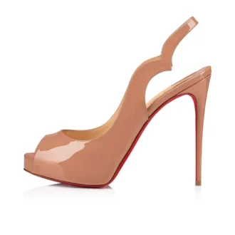 Hot Chick Sling Alta – Pantofi cu toc de 120 mm și baretă în spate – Piele de vițel lăcuită – Blush – Femei