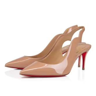 Hot Chick Sling – Pantofi cu toc înalt de 70 mm și baretă în spate – Piele de vițel lăcuită – Blush – Femei