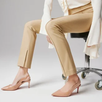 Hot Chick Sling – Pantofi cu toc înalt de 70 mm și baretă în spate – Piele de vițel lăcuită – Blush – Femei