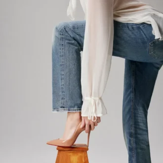 Iriza – Pantofi cu toc de 100 mm – Piele de vițel lăcuită – Blush – Femei