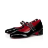 Jane Fille – Balerini – Piele de vițel lăcuită – Negru – Copii