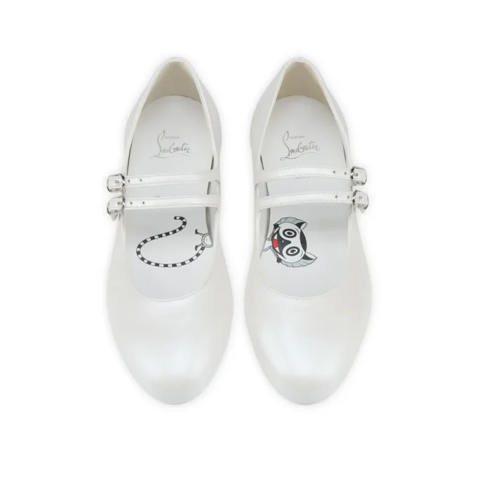 Jane Fille – Balerini – Piele nappa perlată – Bianco – Copii