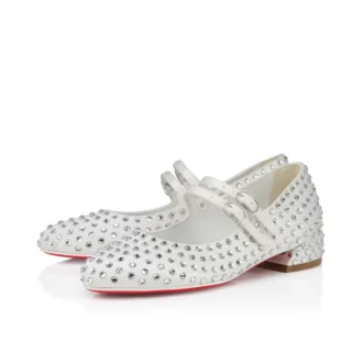 Jane Fille Strass Boum – Balerini – Satin creponat și strasuri – Ivory – Copii Jane Fille Strass Boum – Balerini – Satin creponat și strasuri – Ivory – Copii