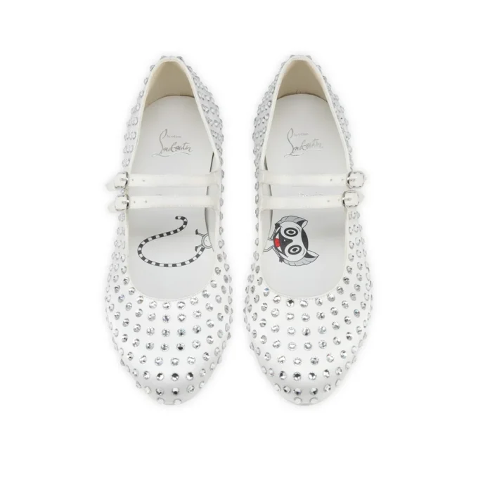 Jane Fille Strass Boum – Balerini – Satin creponat și strasuri – Ivory – Copii Jane Fille Strass Boum – Balerini – Satin creponat și strasuri – Ivory – Copii