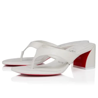 Janetonga – Șlapi cu toc de 55 mm – Piele de miel nappa – Bianco – Femei Janetonga – Șlapi cu toc de 55 mm – Piele de miel nappa – Bianco – Femei