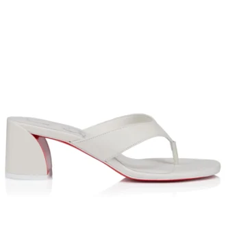Janetonga – Șlapi cu toc de 55 mm – Piele de miel nappa – Bianco – Femei Janetonga – Șlapi cu toc de 55 mm – Piele de miel nappa – Bianco – Femei