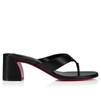 Janetonga – Șlapi cu toc de 55 mm – Piele de miel Nappa – Negru – Femei Janetonga – Șlapi cu toc de 55 mm – Piele de miel Nappa – Negru – Femei