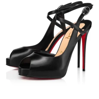 Jenlove Alta – Pantofi cu vârf deschis de 120 mm – Piele de ied – Negru – Femei