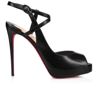 Jenlove Alta – Pantofi cu vârf deschis de 120 mm – Piele de ied – Negru – Femei