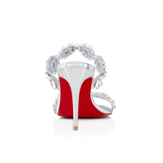 Just Jewel – Sandale de 85 mm – TPU și piele de vițel laminată – Cristal – Femei