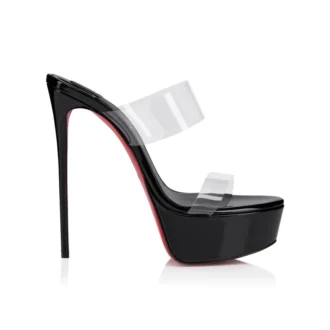Just Nothing Alta – Mule de 150 mm – TPU și piele de vițel lăcuită – Negru – Femei Just Nothing Alta – Mule de 150 mm – TPU și piele de vițel lăcuită – Negru – Femei