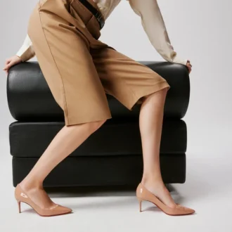 Kate – Pantofi cu toc de 70 mm – Piele de vițel lăcuită – Blush – Femei