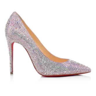 Kate Strass – Pantofi cu toc de 100 mm – Piele de căprioară metalizată – Versiunea Ab – Femei