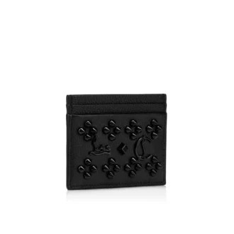 Kios – Portcard – Piele de vițel texturată și țepi Loubinthesky – Negru