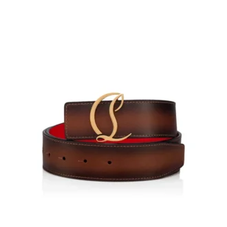 Logo CL – Curele – Piele de vițel patinată – Havane