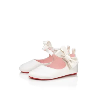 Lou Babe – Balerini – Crep de satin – Bianco – Baby