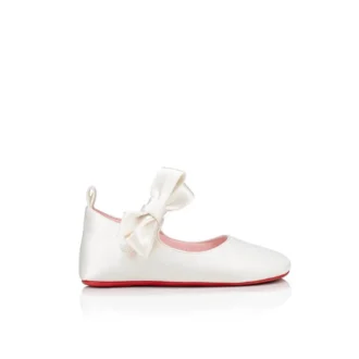 Lou Babe – Balerini – Crep de satin – Bianco – Baby