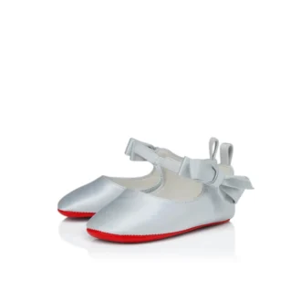 Lou Babe – Balerini – Satin creponat – Albastru pastel – Bebeluși