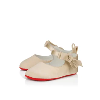 Lou Babe – Balerini – Satin creponat – Bej pastel – Bebeluși