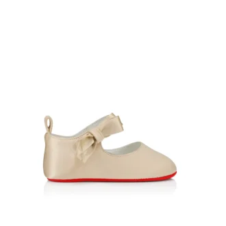 Lou Babe – Balerini – Satin creponat – Bej pastel – Bebeluși