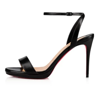 Loubi Queen – Sandale cu curele de 100 mm – Piele Nappa – Negru – Femei
