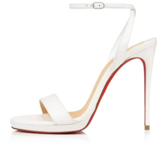 Loubi Queen – Sandale de 120 mm – Piele de miel Nappa – Bianco
