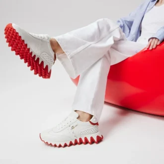 Loubishark – Sneakers – Piele de vițel și neopren – Bianco – Femei Loubishark – Sneakers – Piele de vițel și neopren – Bianco – Femei