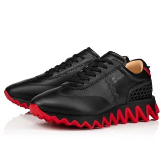 Loubishark – Sneakers – Piele de vițel și neopren – Negru – Bărbați