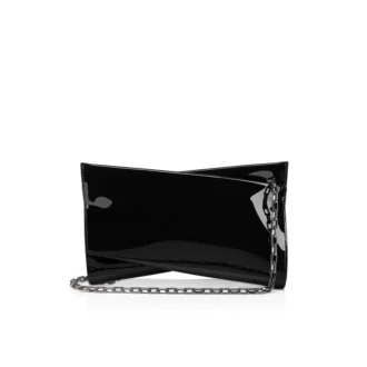 Loubitwist – Clutch – Piele lăcuită – Negru